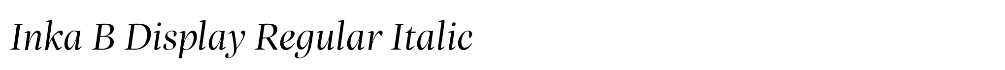 Inka B Display Regular Italic image